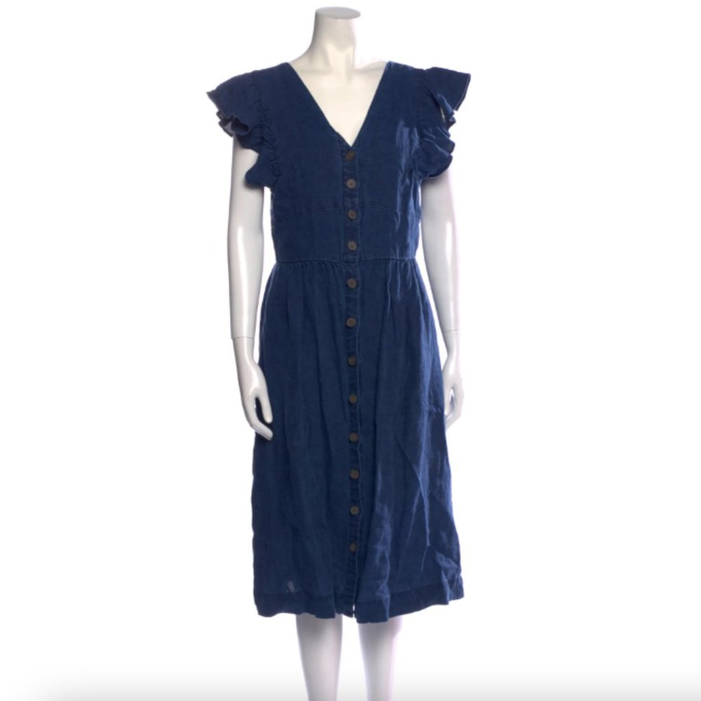 Sea NY Linen Button Midi Dress